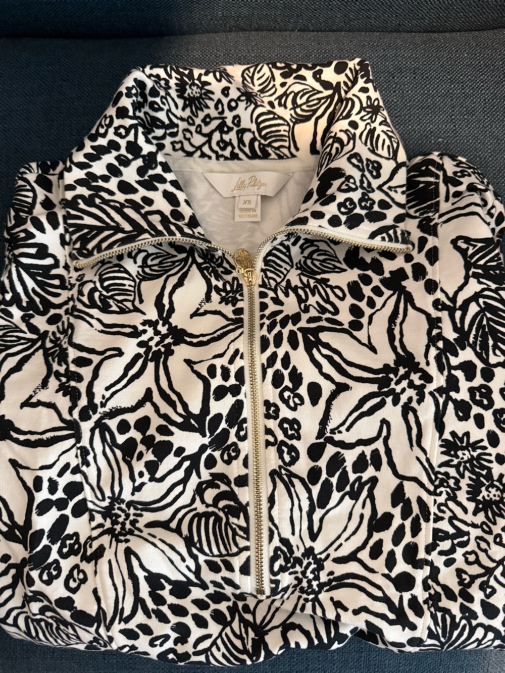 Lilly Pulitzer Pullover Gold Zipper